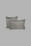 Cushion Cover Plain Jacquard Set - Double-Sided Ribbed 45X45 & 35X50 cm Earth Color - 8