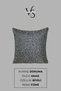 Cushion Cover Patterned Jacquard & Velvet Set - Double-Sided with Piping 45X45 and 35X50 cm Smoked - 3