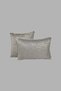 Cushion Cover Patterned Jacquard Set - Double-Sided Piping 45X45 & 35X50 cm Earth Color - 8