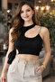 Black Crop with Chain Detail