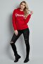 Chance printed 3-thread fabric hooded sweat (Red)