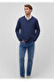 Cashmere Blended Navy Blue Sweater Slim Fit / Slim Fit 0710188 -70497 - 2