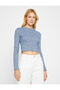 Women's Blue Crew Neck T-shirt - 3