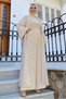 WOMEN'S BEIGE (STONE) LACE DETAILED DOUBLE JUMPSUIT Suit T 2873