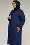53069 Plus Size Shoulder Stone Detailed Combed Cotton Jacket - Indigo - 2