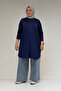 38111 Large Size Basic Combed Cotton Tunic - Indigo - 5