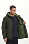 Men's Hooded Windproof Khaki Inflatable Fiber Filled Long Winter Coats Parka Coat - 3