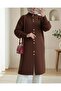 كارديجان ناعم طويل بأزرار أمامية - بني - 2