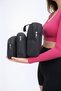Black Color 3-Piece Makeup Bag, Travel Makeup Bag, Suitable for Carrying Cosmetics and Clothes - 4
