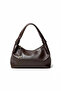 Women's Bitter Brown Double Knotted Baguette Leather Hand and Shoulder Bag - 3