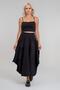 Women's Cargo Pocket Pack Lined Hidden Zipper Cotton Fabric Skirt Black Cotton