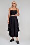 Women's Cargo Pocket Pack Lined Hidden Zipper Cotton Fabric Skirt Black Cotton - 2
