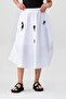 Women's Buckle Pocketed Elastic Waist Skirt White - 6