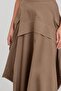 Women's Cargo Pocket Pack Lined Hidden Zipper Cotton Fabric Skirt Khaki Cotton - 7