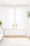 Honeycomb Top Voile Short Length Kitchen Sheer Curtain Non-Ironing Extrafoam Lined Non-Pleated Ecru