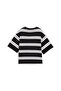 Womens SQUAD Striped Tee - Black - 2
