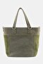 Women's Khaki Genuine Suede Leather Hand and Shoulder Bag - 4