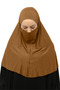 Ready Practical Scarf with Turban Veil Hijab with Hijab - Prayer Cover Souffle (xl) - Tan - 3