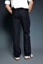 Men's Patterned Belt Detailed Baggy Fit Jeans Black - 4