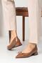 Beatrix Brown Patent Leather Short Heeled Women's Shoes - 4