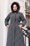 Zippered Hooded Quilted Coat Gray 19277 - 2