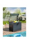 , Outdoor Storage Box - Metal Movable Garden Storage Box with Wheels (Dark Grey) - 5