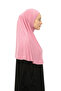 Ready Practical Scarf with Turban Veil Hijab with Hijab - Prayer Cover Souffle (XL) - Dark Pink - 5