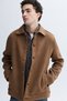 Men's Brown Regular Fit Wool Blend Casual Jacket