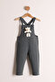 Boy's Striped Teddy Toy Tie-Up Salopet - 5