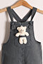 Boy's Striped Teddy Toy Tie-Up Salopet - 4