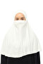 Ready-made Turban Veil Practical Scarf Hijab with Hijab - Prayer Cover Souffle (XL) - Ecru - 3