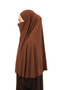 Ready Practical Scarf with Turban Veil Hijab with Hijab - Prayer Cover Souffle (3xl) - Chocolate - 5