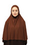 Ready Practical Scarf with Turban Veil Hijab with Hijab - Prayer Cover Souffle (3xl) - Chocolate - 2