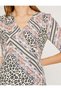 Women's Ecru V-Neck Midi Dress 8YAF80409GW - 5