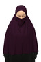 Ready-made Turban Veil Practical Scarf Hijab with Hijab - Prayer Cover Souffle (3XL) - Plum - 6