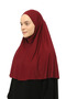 Ready-made Turban Veil Practical Scarf Hijab with Hijab - Prayer Cover Souffle (XL) - Claret Red - 2