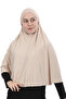 Ready-made Turban Veil Practical Scarf Hijab with Hijab Wedding - Prayer Cover Souffle (3XL) - Sand Beige