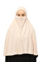 Ready Practical Scarf with Turban Veil Hijab with Hijab - Prayer Cover Souffle (5XL) - Powder - 5