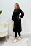 Women's Balloon Sleeve Unlined Belted Coat - Black