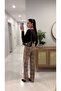 Dlvin Dersa Camel Patterned Mom Jeans - 4