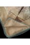 Handmade Needlepoint Burlap – Beige & Brown Background with Turquoise Embroidery Detail - 2