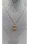 Stainless Steel Gold Color Eye Themed Zircon Stone Necklace - 3