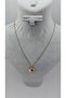 Stainless Steel Gold Color Rectangle Pearl Stone Flower Model Necklace - 5