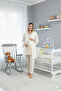 Women's Beige Shawl Collar Maternity Pajama Set with Hidden Nursing Feature, 3-Piece - 2