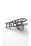 Heart and flower design black color 7 cm metal hair clip with stones - 2