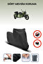 Black Rear Bag Lock Incompatible Rks Side Force Compatible Motorcycle Tarpaulin, 4 Seasons