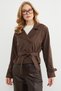 Double-Breasted Collar Trench Coat with Belt and Shoulder Detail - 3