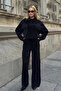 Shirt and Palazzo Pants Woven Bottom Top Set Black - 4
