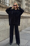 Shirt and Palazzo Pants Woven Bottom Top Set Black - 3