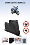 Black Rear Bag Lock Incompatible Bajaj Discover 150 S Compatible Motorcycle Tarpaulin, 4 Seasons